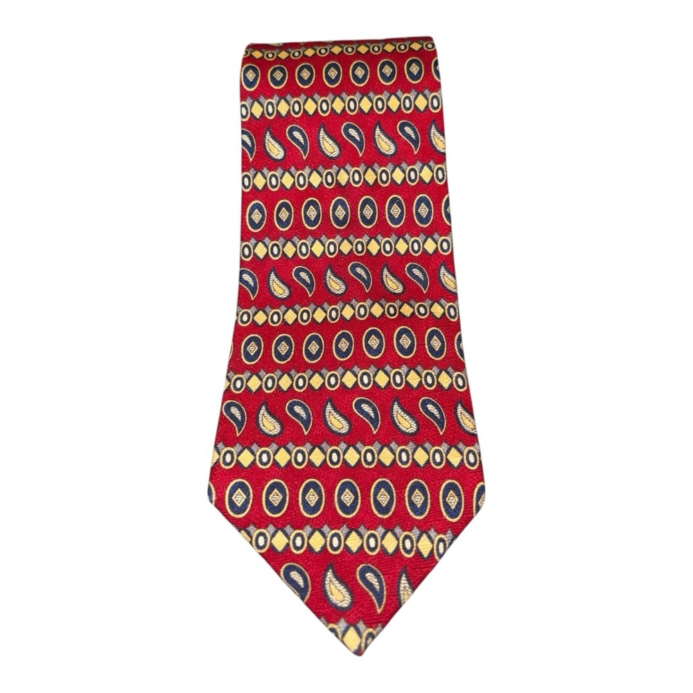Goldsmith Collection Men’s Red Paisley & Medallion Pattern Tie MT2